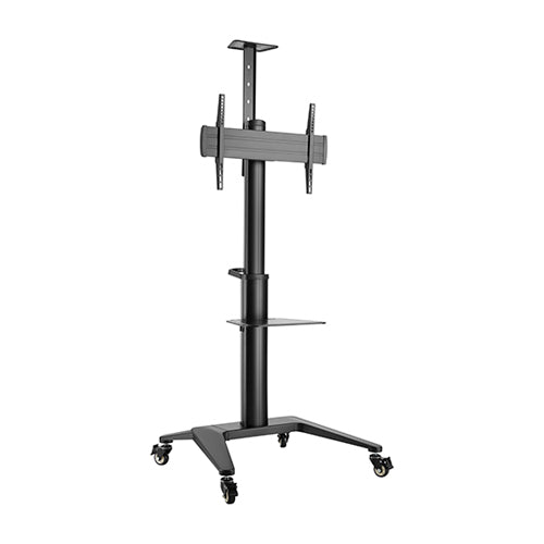 Brateck Ultra-Modern Aluminum TV Cart (Landscape/Portrait Orientation)  Fit 37"-70" Up to 70Kg - Matte Black 890x760x2157mm (LS)