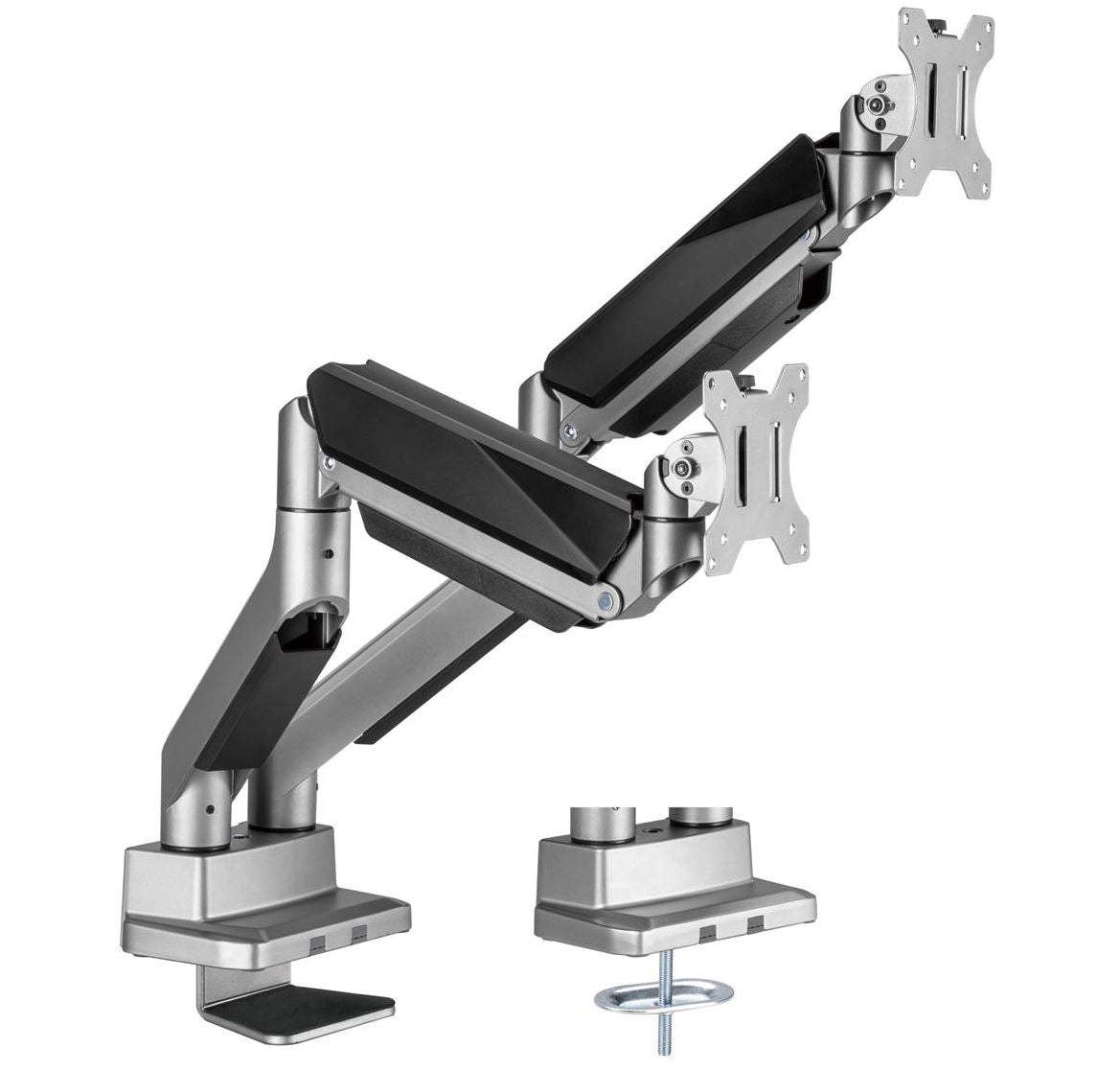 (LS)mbeat® activiva Heavy Duty Dual Monitor Screen Gas Spring Monitor Arm Support:For monitors 17”-35’’, each up to15kg.  Integrated 180° Rotation
