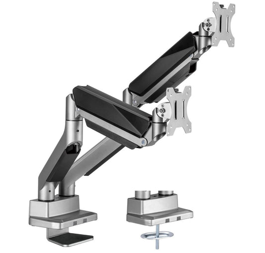 (LS)mbeat® activiva Heavy Duty Dual Monitor Screen Gas Spring Monitor Arm Support:For monitors 17”-35’’, each up to15kg.  Integrated 180° Rotation