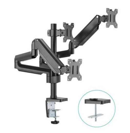 mbeat® activiva ErgoLife Triple Monitor Screen Gas Spring Monitor Arm Support Monitor Types: Flat screen and curved screen Screen Size: 17"-27"
