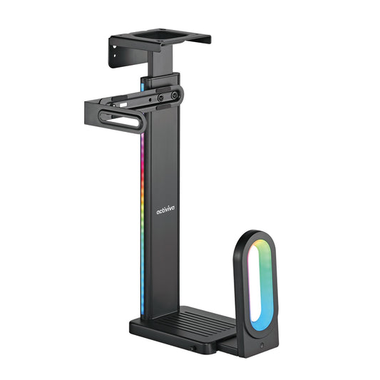 mbeat® activiva RGB Ultra-Wide Adjustable Wall  Under-Desk Gaming PC Mount Heavy-Duty Weight Capacity 20kg