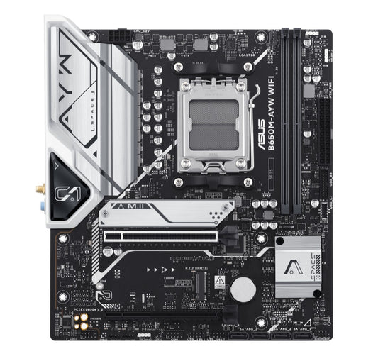 (SI Only, Non Retail) ASUS AMD B650M-AYW WIFI-SI Micro-ATX Motherboard, DDR5 Up to 96GB, WIFI 6