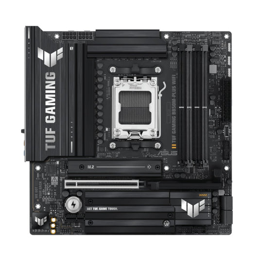 ASUS AMD TUF GAMING B850M-PLUS WIFI (AM5) Micro-ATX Motherboard, DDR5 192GB, 1x PCIe 5.0 x16 slot, 3 xM.2 slots, 4x SATA, Wi-Fi 6E, Realtek 2.5Gb