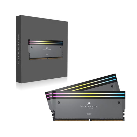 DOMINATOR® TITANIUM RGB 64GB (2x32GB) DDR5 DRAM 6000MT/s CL30 AMD EXPO  Intel XMP Memory Kit — Grey