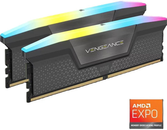 CORSAIR Vengeance RGB 32GB (2 x16GB) 288-Pin PC RAM DDR5 6000 (PC5 48000) Desktop Memory