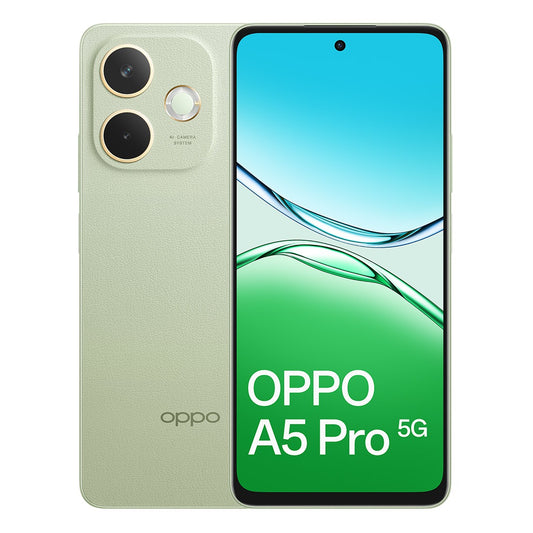OPPO A5 Pro 5G 256GB - Olive Green (CPH2695AU GREEN)*AU STOCK*, 6.67", HD+, 120Hz, 8GB/256GB, 50MP/8MP, Dual SIM, 5800mAh,IP65, 2 Years Warranty