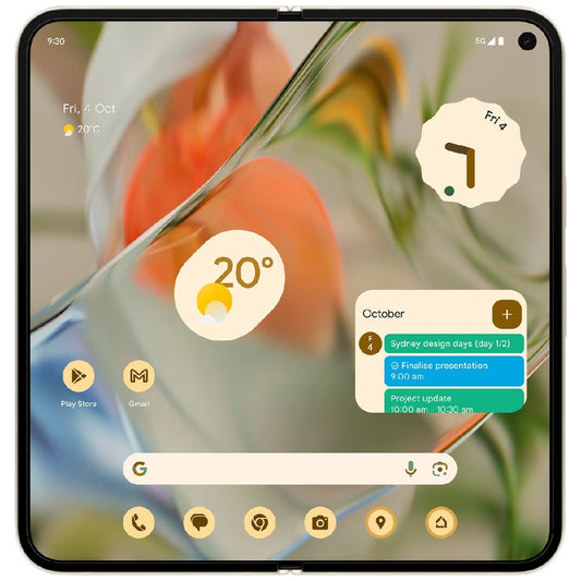 Google Pixel 9 Pro Fold 5G 256GB - Porcelain (GA05798-US)*AU STOCK*, 8.0", OLED, 120Hz, 16GB/256GB, 48MP/10MP, Single + eSIM, 4650mAh,2 Years Warranty