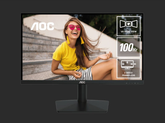 AOC 21.45"100Hz 1920 × 1080 (FHD) VGA × 1 HDMI 1.4 × 1 AdaptiveSync 3-Sided Frameless Low Blue Mode, Office, POS, Business, Uni, Home Monitor