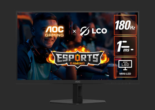 AOC 27" MiniLED 1152 Zones Fast VA QTD, QHD, 180Hz, 1ms, HDR1000,Low input lag, Gaming mode,Sniper Scope,Shadow Control,Flicker Free,Low blue mode