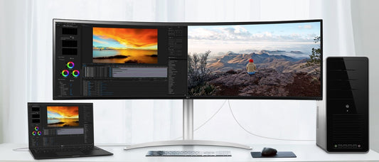 LG 49" 32:9 UltraWide Dual QHD Nano IPS™ 5120x1440 Curved -USB C, HDMI, DP, HDR400, USB-C (90w PD) Height Adjus, Speaker, Professional Monitor (LS)