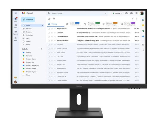 Lenovo ThinkVision E27-40 27" FHD IPS Monitor 1920x1080 16:9 4ms 100Hz Anti-glare Tilt Swivel Pivot Height Adjust VGA DP HDMI VESA 3yr WTY Black