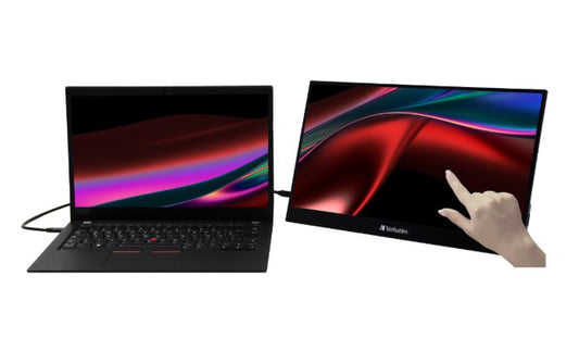 Verbatim 17.3" USB-C Portable 10 Point Touch, Full HD 1080p, HDMI, IPS Portable,  Business, Sleeve, Ultra Portable Black Aluminium, Win  IOS Monitor