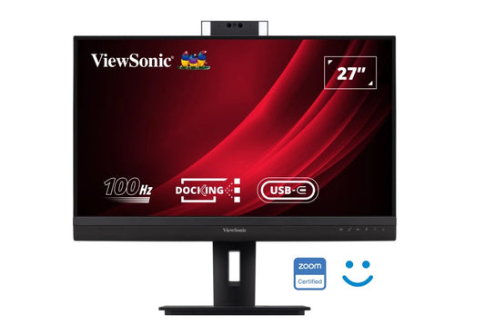 ViewSonic 27” QHD 100Hz Video Conferencing Docking Monitor with Windows Hello and Zoom® Certified Pop-up Webcam and 5W speakers
