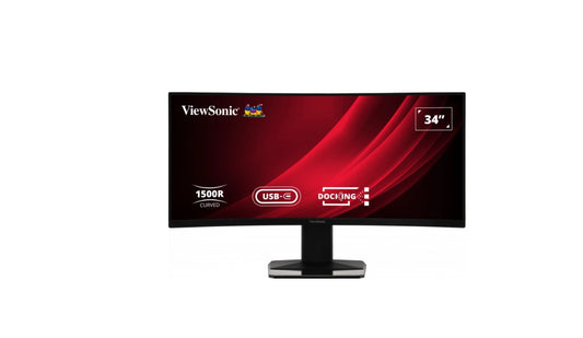 ViewSonic 34" Curved 3440x1440 120hz Business Education USB-C Dock, 65w Charger, RJ45, FreeSync, Spk, VDisplay, HAS, Superclear VA, Monitor (LS)