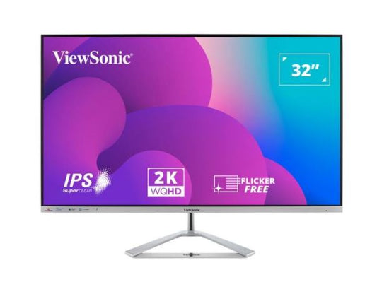 ViewSonic 32” 2K QHD (2560 x 1440) Business Professional Ultra Thin Stylish, Elegant,SuperClear IPS, low energy 36w, 3 year warranty