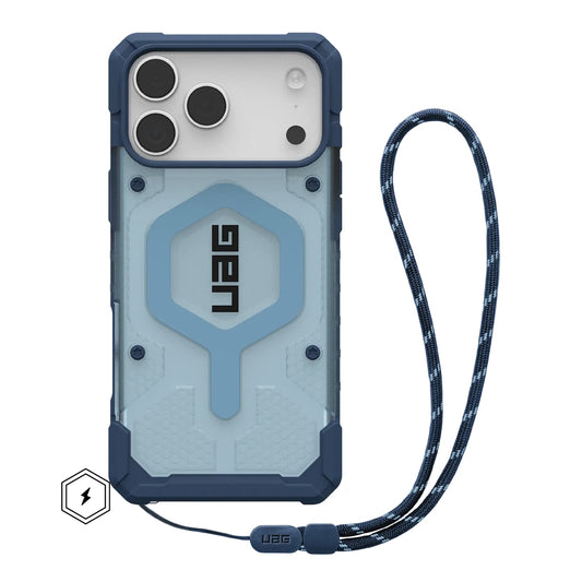 UAG Pathfinder Clear MagSafe Apple iPhone 17 Pro Max (6.9") Rugged Case + Blues Lanyard - Blues (1145521BV03), Lightweight, 10 Years Warranty