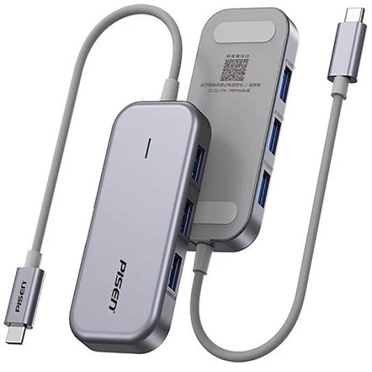 Pisen 6-in-1 Multi-Port USB-C Multiport Hub Adapter Docking Station 3xUSB-A 3.0 1x4K HDMI 1xRJ-45 1xVGA Connect Laptop to Multiple Devices