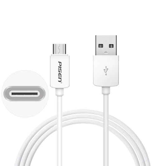 PISEN USB-C to USB-A Cable (1M) White -Data Transfer 480Mbps,Durable and Flexible,Samsung Galaxy,Apple iPhone,iPad,MacBook,Google,OPPO,Nokia