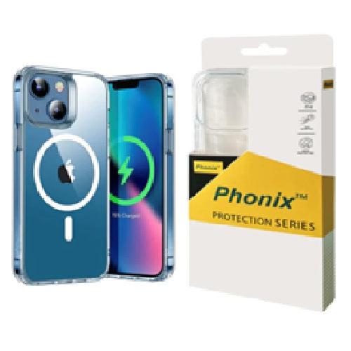 Phonix Apple iPhone 16e/ iPhone15/ iPhone 14/ iPhone 13 (6.1") Clear Rock Shockproof Case With MagSafe - Ultra-thin, Lightweight,10 Years Warranty