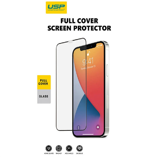 USP Apple iPhone 16 / iPhone 15 (6.1") Tempered Glass Screen Protector : Full Coverage, 9H Hardness, Bubble-free, Anti-fingerprint