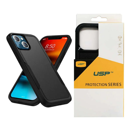 USP Apple iPhone 16e 5G (6.1") Armor Light Case Black - Two Tough Layers, Port Covers, No Slip Grippy Edges, Durable, Rugged, Sleek, Pocket Fit