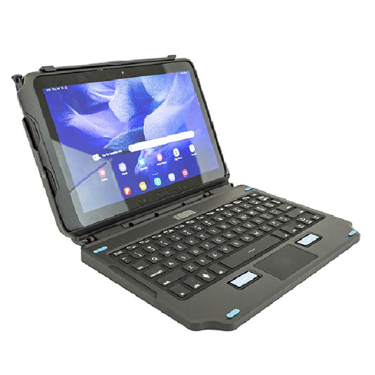 Generic Samsung Galaxy Tab Active4 Pro/ Active Pro (10.1") Back Lit 2-In-1 Attachable Keyboard - Black (7160-1869-00),76 Key,USB-C Port Charges Tablet