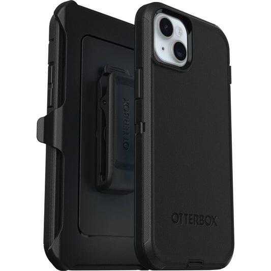 OtterBox Defender Apple iPhone 15 Plus / iPhone 14 Plus (6.7") Case Black - (77-92542), DROP+ 5X Military Standard,Included Holster,7 Years Warranty