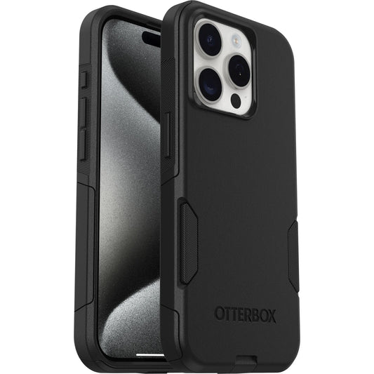 OtterBox Commuter Apple iPhone 15 Pro (6.1") Case Black - (77-92561), DROP+ 3X Military Standard, Dual-Layer, Raised Edges, Non-Slip, 7 Years Warranty