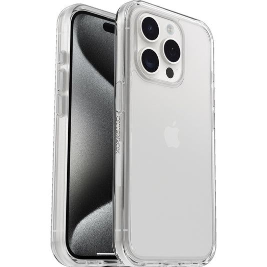 OtterBox Symmetry Apple iPhone 15 Pro (6.1") Case Clear - (77-92641), Antimicrobial, DROP+ 3X Military Standard, Ultra-Sleek,7 Years Warranty