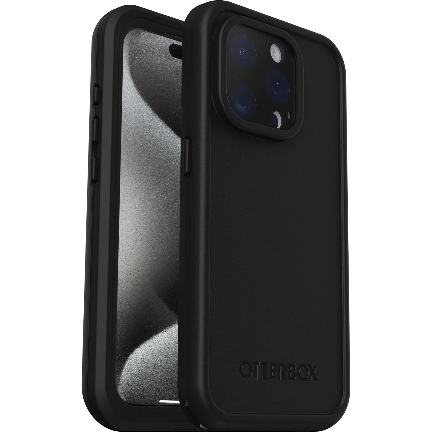 OtterBox Fre MagSafe Apple iPhone 15 Pro (6.1") Case Black - (77-93405), DROP+ 5X Military Standard, 2M WaterProof, Port Covers, 7 Years Warranty
