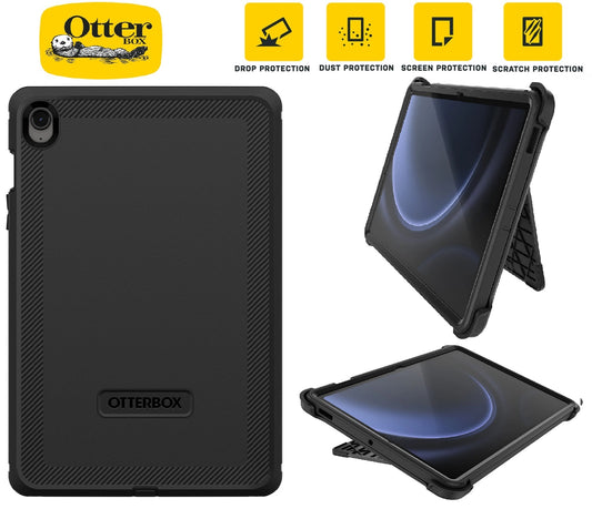 EOL OtterBox Defender Samsung Galaxy Tab S10 FE / Tab S9 FE (10.9") Case Black - (77-95041), DROP+ 2X military standard, 7 Years Warranty