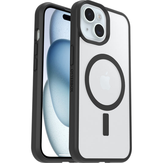 OtterBox React MagSafe Apple iPhone 16e/ iPhone 15/ iPhone 14/ iPhone 13 (6.1") Case Black Crystal (Clear/Black) - (77-98203), 7 Years Warranty