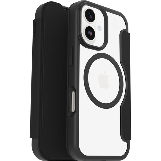 OtterBox React Folio MagSafe Apple iPhone 17 (6.3") Case Black Crystal (Clear/Black) - (77-98586), DROP+ Military Standard, 7 Years Warranty
