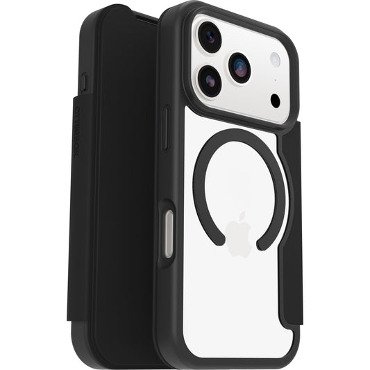 OtterBox React Folio MagSafe Apple iPhone 17 Pro Max (6.9") Case Black Crystal (Clear/Black) - (77-98589), DROP+ Military Standard, 7 Years Warranty