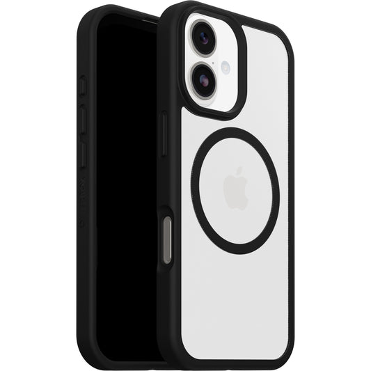 OtterBox React MagSafe Apple iPhone 17 (6.3") Case Black Crystal (Clear/Black) - (77-98591), DROP+ Military Standard, Raised Edges, 7 Years Warranty