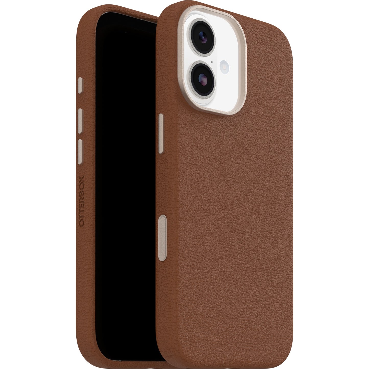 OtterBox Symmetry Cactus Leather MagSafe Apple iPhone 17 (6.3") Case Desert Saddle (Brown) - (77-99017), DROP+ 3X Military Standard, 7 Years Warranty