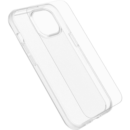 OtterBox React Case with Screen Protector Apple iPhone 15 (6.1") Clear-(78-81238),DROP+ Military Standard Case ,2X Anti-Scratch,7 Years Warranty