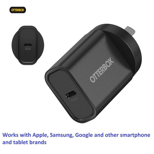OtterBox 20W USB-C (Type I) PD Fast Wall Charger - Black (78-81350), Compact, Drop Tested,Safe  Smart Charging,Best for Apple, 2 Years Warranty