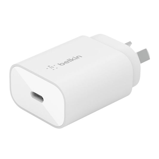 Belkin BoostCharge 25W USB-C PD 3.0 PPS Wall Charger - White (WCA004auWH), Dynamic Power, Safe  Efficient, Compact  Travel-Ready, 2 Years Warranty