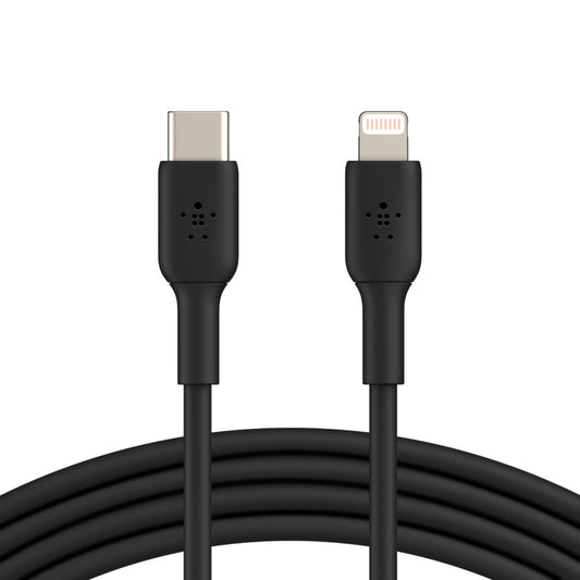 Belkin BoostCharge Lightning to USB-C Cable (1M) - Black (CAA003bt1MBK),18W,480Mbps, 25K+ Bends, Apple iPhone/iPad, MFI-Certified, 2 Years Warranty
