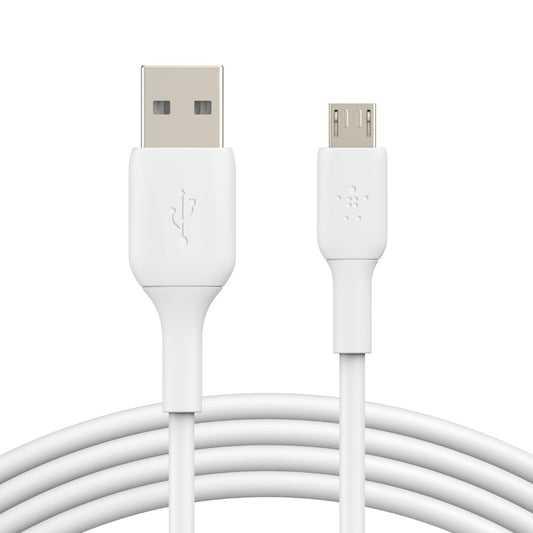 Belkin BoostCharge Micro-USB to USB-A Cable (1M) -White(CAB005bt1MWH),7.5W,480Mbps,25K+ Bends,Compatible With Most Micro-USB Devices,2 Years Warranty