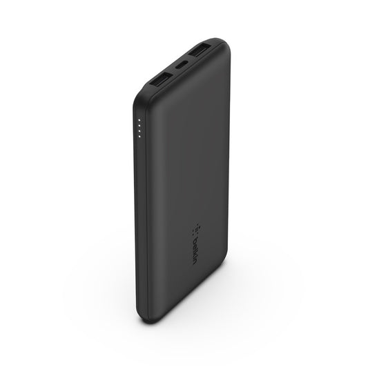 Belkin BoostCharge 10k mAh Power Bank (3 Port)- Black (BPB011BTBK),2xUSB-A (12W), 1xUSB-C (15W), USB-C to USB-A Cable, LED Indicator, 2 Years Warranty