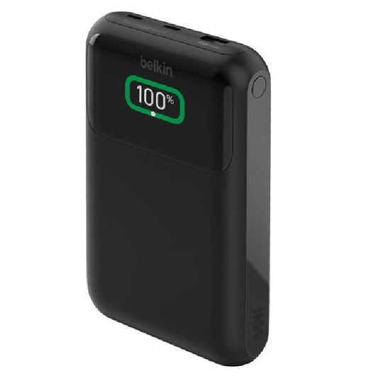 Belkin BoostCharge Pro 20k mAh Laptop Power Bank (3 Port) +  USB-C Cable - Black (BPB020BTBK), 2x USB-C, 1x USB-A, 65W Total Power, 2 Years Warranty