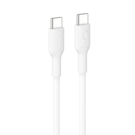 Belkin BoostCharge USB-C to USB-C Cable (1M) - White (CAB023fq1MWH), 3A/60W, 480Mbps, 300K+ Bends,  Apple iPhone ,USB-IF Certified,2 Years Warranty