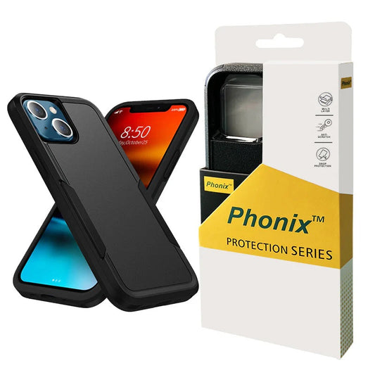 Phonix Samsung Galaxy A05s (6.7") Armor Light Case Black - Two Tough Layers, Port Covers, No Slip Grippy Edges, Durable, Rugged, Sleek, Pocket Fit