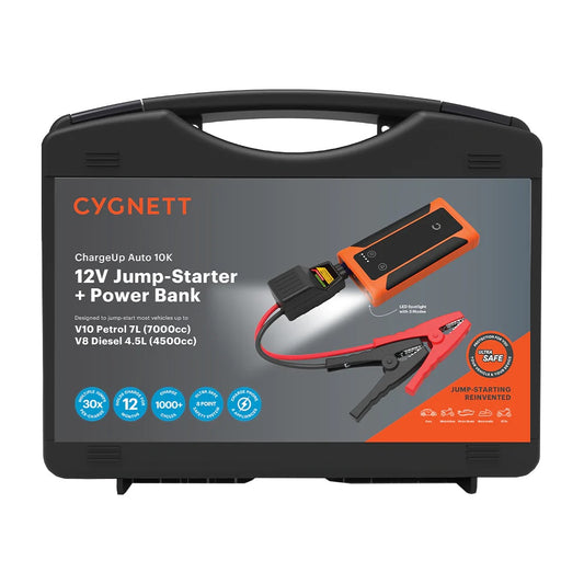 Cygnett ChargeUp Auto 10K mAh Jump-Starter  Power Pack-Orange(CY3577CHAUT),Vehicle Jump Starter Up to V10 Petrol 7L V8 Diesel 4.5L,2 Years Warrany