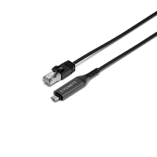 Cygnett Unite USB-C (USB 3.2) To Ethernet Cable Gigabit (CAT 6) (1m) – Black(CY5505PCCCE), Works with MacBook/Windows PC/Laptops, 2 Years Warranty