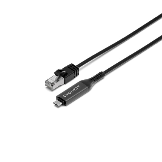 Cygnett Unite USB-C (USB 3.2) To Ethernet Cable Gigabit (CAT 6) ( 5m) - Black(CY5506PCCCE), Works with MacBook/Windows PC/Laptops, 2 Years Warranty