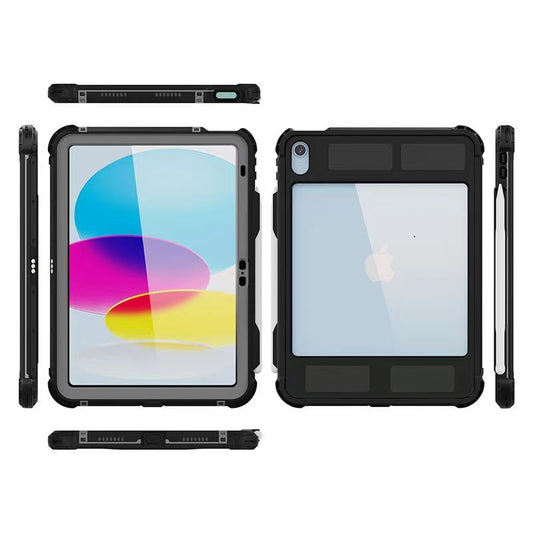 USP Apple iPad (11.0") 11th Gen (A16)/iPad 10th Gen (10.9") WaterProof Case Black-Support Smart Control Keyboard, 360° Rotation, DustProof, SnowProof