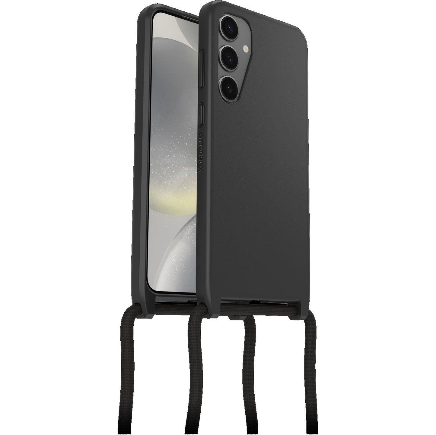 OtterBox React Necklace Samsung Galaxy S24 5G (6.2") Case Black - (77-94733), DROP+ Military Standard, Detachable Nylon Rope, 7 Years Warranty